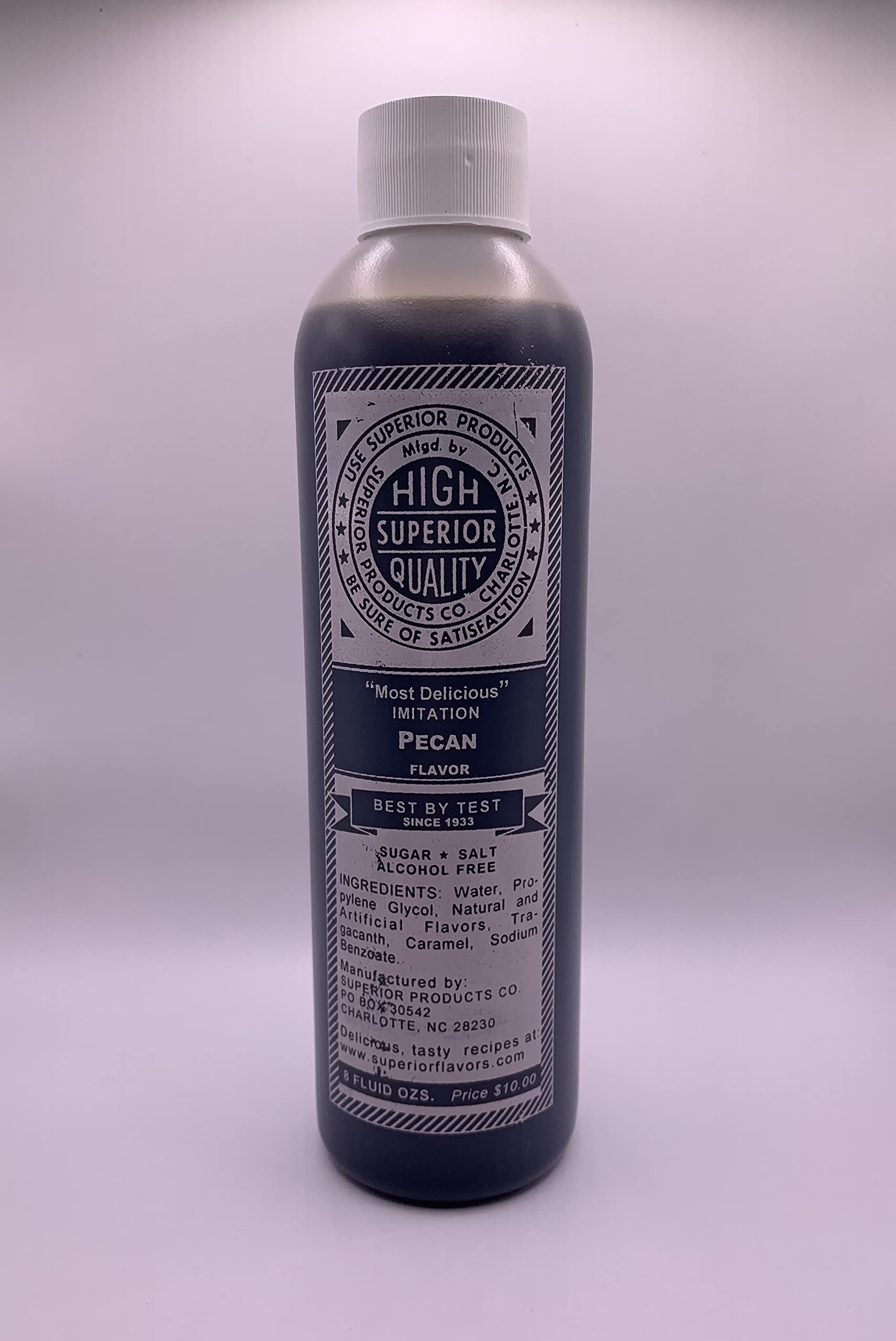 Superior Flavors PECAN | Cooking and Baking Flavoring | Water Based | Sugar, Salt, and Alcohol Free | 8oz Bottle