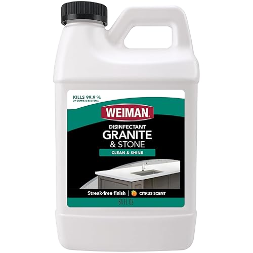 Weiman Disinfecting Granite Daily Clean & Shine Refill, 64 Oz - Safely Clean Disinfect and Shine Granite Marble Soapstone Quartz Quartzite Slate