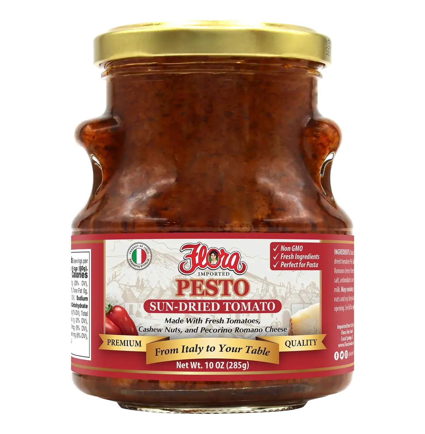 Flora Sun Dried Tomato Pesto Sauce (10oz. Jar)