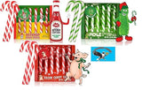Dill Pickle, Bacon & Ketchup 18ct Christmas Candy Canes - Funny Savory Holiday Candy, Novelty Gag Gift Stocking Stuffers, Weird Flavor Candy Canes