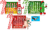 Dill Pickle, Bacon & Ketchup 18ct Christmas Candy Canes - Funny Savory Holiday Candy, Novelty Gag Gift Stocking Stuffers, Weird Flavor Candy Canes