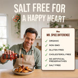 Mr. Spice Organic Hot Wing Sauce, Salt Free Hot Wing Sauce (0mg/serving), Gluten Free, Low Sodium Sauces for Marinade, Grill & Air Fryer, No Salt