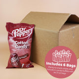 Dr Pepper Cotton Candy, Classic Soda Flavored Sugar Floss, Carnival Party Favor Snacks, 3.1 Ounces (Pack of 6)