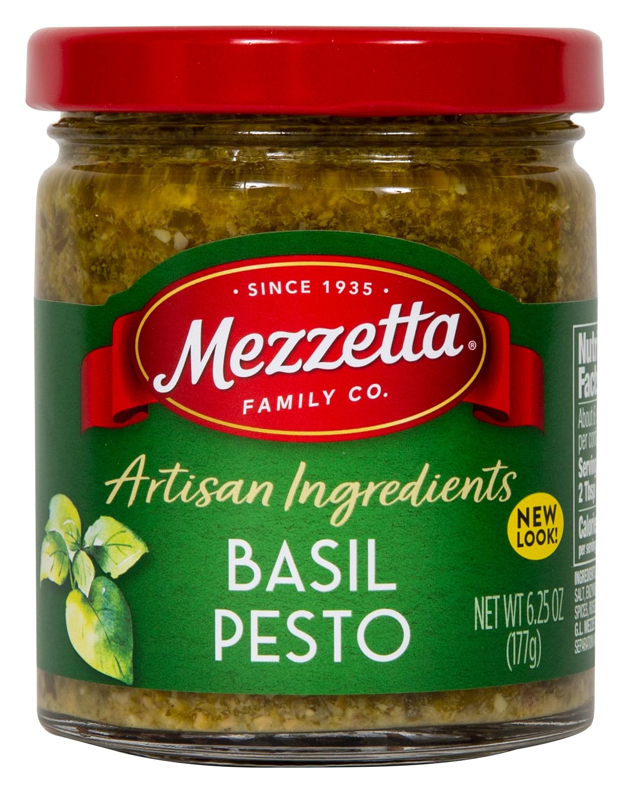 Mezzetta Artisan Ingredients Basil Pesto 6.25 Ounce Jar- Traditional Italian Pesto alla Genovese with Fresh Basil, Parmesan & Pine Nuts - Rich