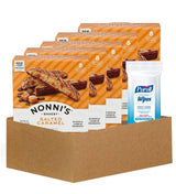 5x Nonnis Biscotti Salted Caramel 6.72 OZ Bundle with Hand Sanitizing Wipes - Crunchy Italian Biscotti with Caramel Flavor Plus Convenient Wipes
