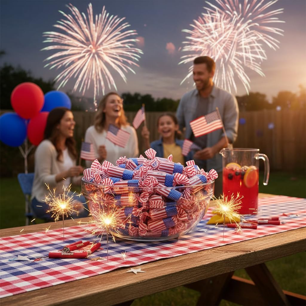 American Flag Chocolate Candy Rolls - Patriotic Candy - Perfect For 4th of July - Red White and Blue Candy - 5 Pounds
