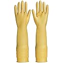FCTTD Rubber gloves on dishwashing cleaning gloves 3-Pairs,Kitchen dish gloves,Reuseable.(3,Small)