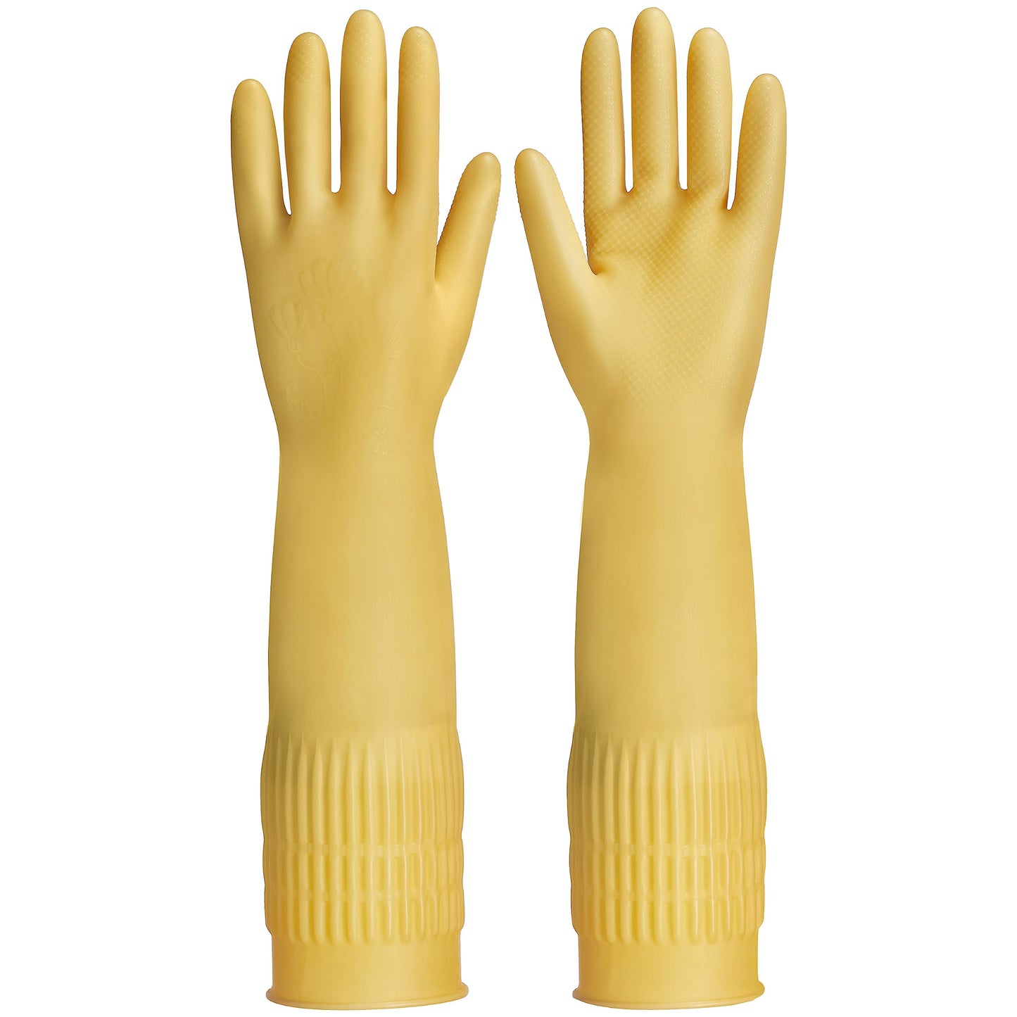 FCTTD Rubber gloves on dishwashing cleaning gloves 3-Pairs,Kitchen dish gloves,Reuseable.(3,Small)