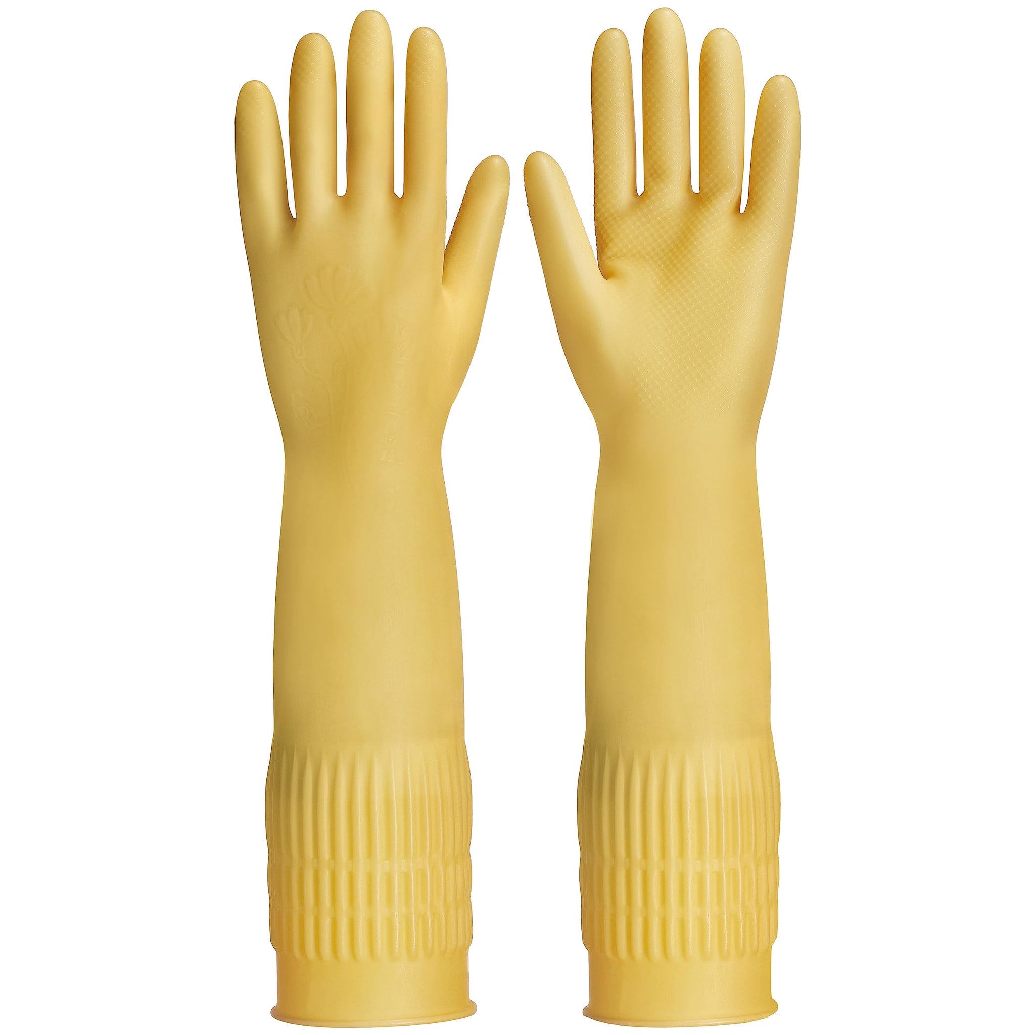 FCTTD Rubber gloves on dishwashing cleaning gloves 3-Pairs,Kitchen dish gloves,Reuseable.(3,Small)