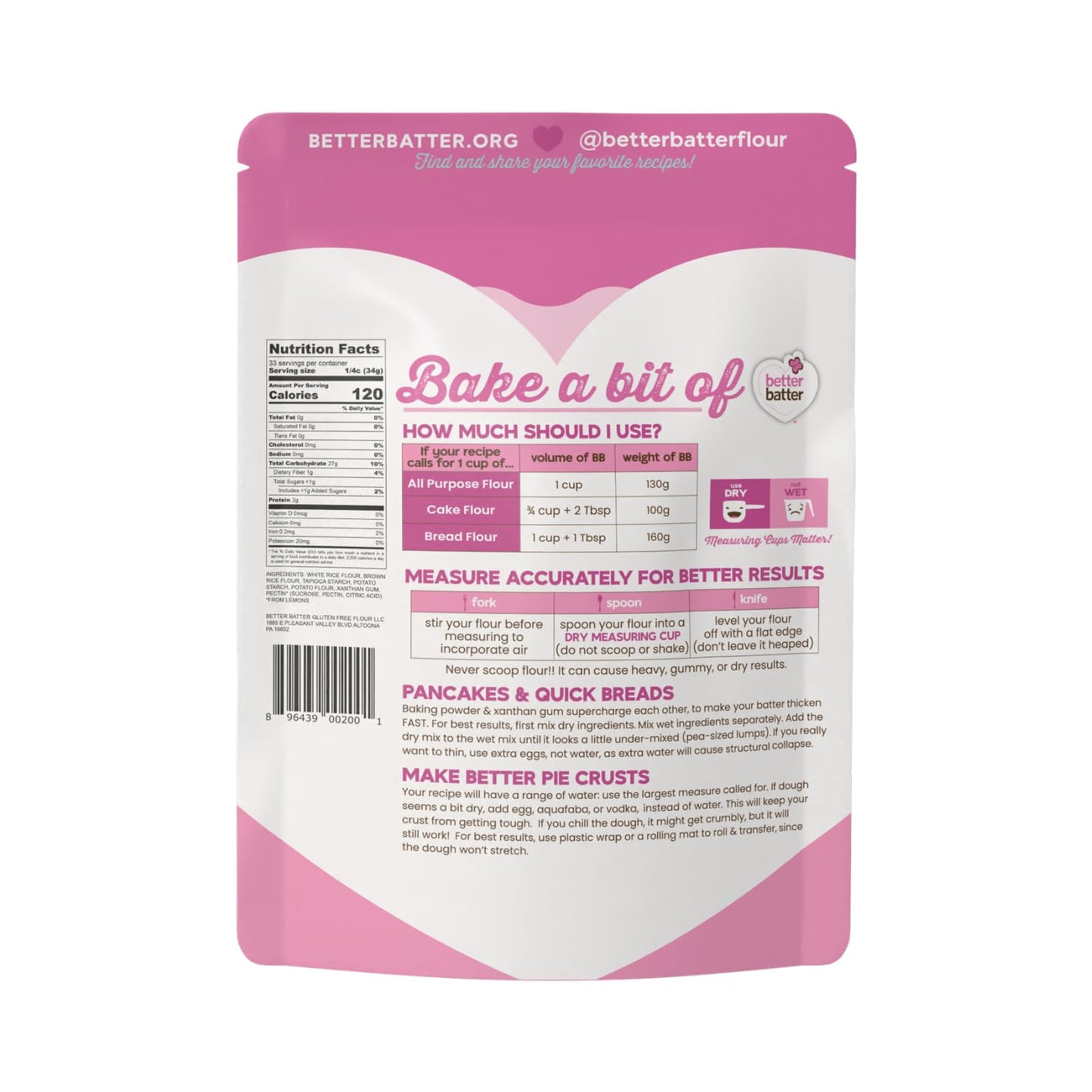 Better Batter Original Blend Multipurpose Gluten Free Flour 2.5lb - Certified GFCO, Vegan, Kosher, Non-GMO - Top 9 Allergen Free, Award Winning