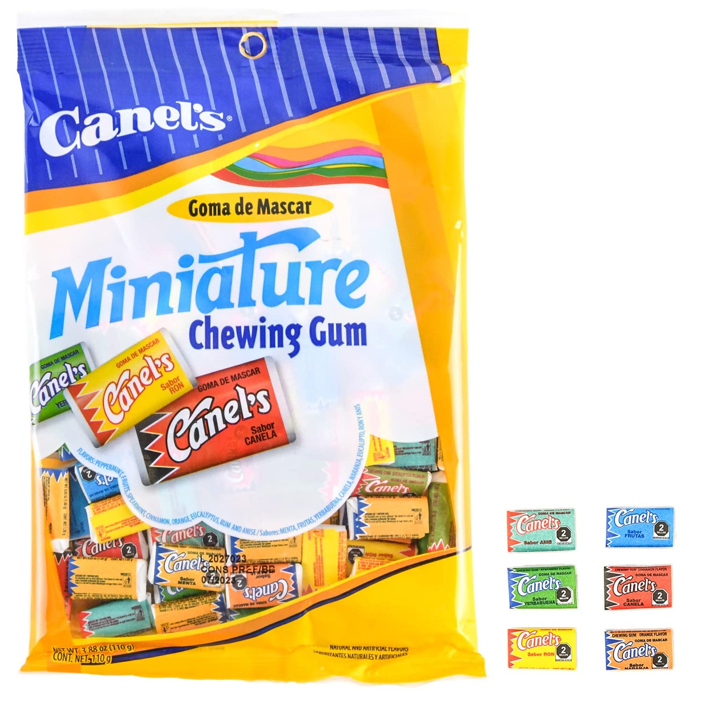 Canel's Miniature Goma de Mascar Assorted Flavor Mexican Chewing Gum (2 x 3.8 oz. Bags)