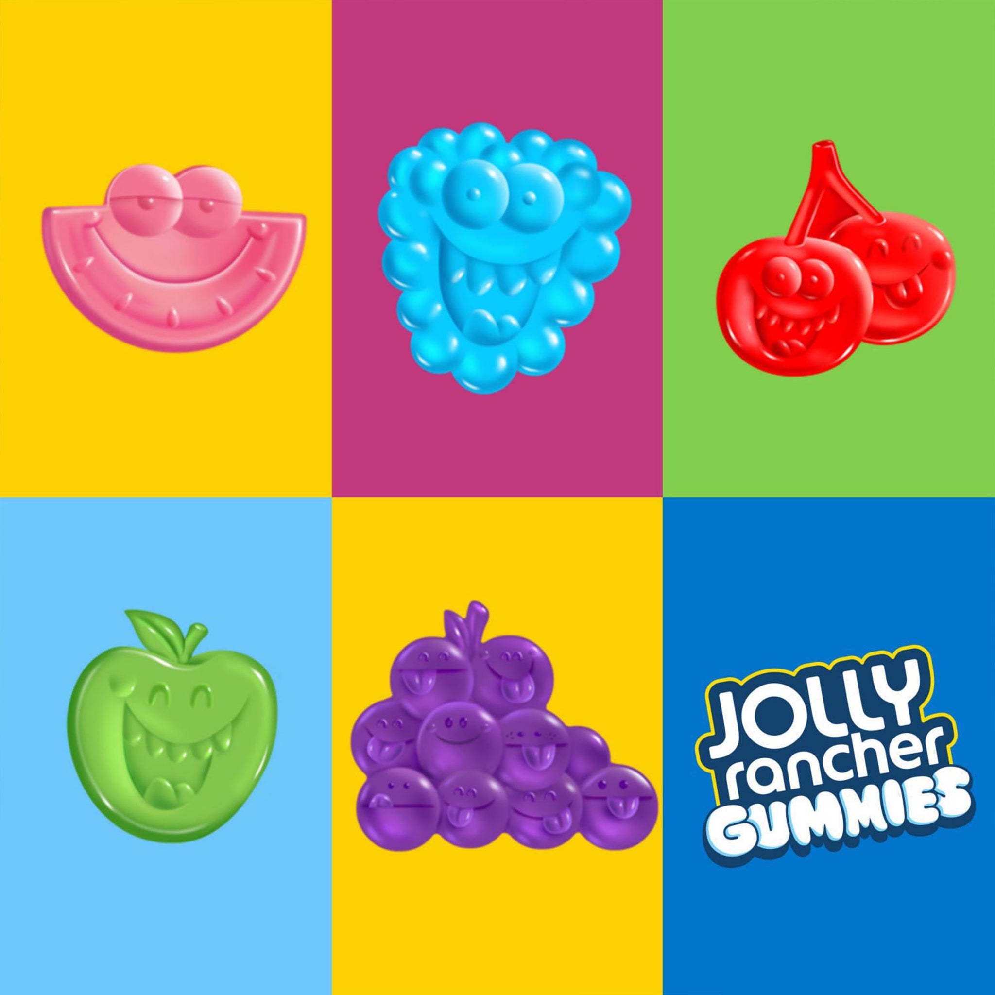 JolliRancher Gummies Original Flavors, 3.5 Lbs Individually Wrapped Bulk Gummy Candy, Assorted Fruit Flavored Gummies, Soft and Chew Gummy Jellies