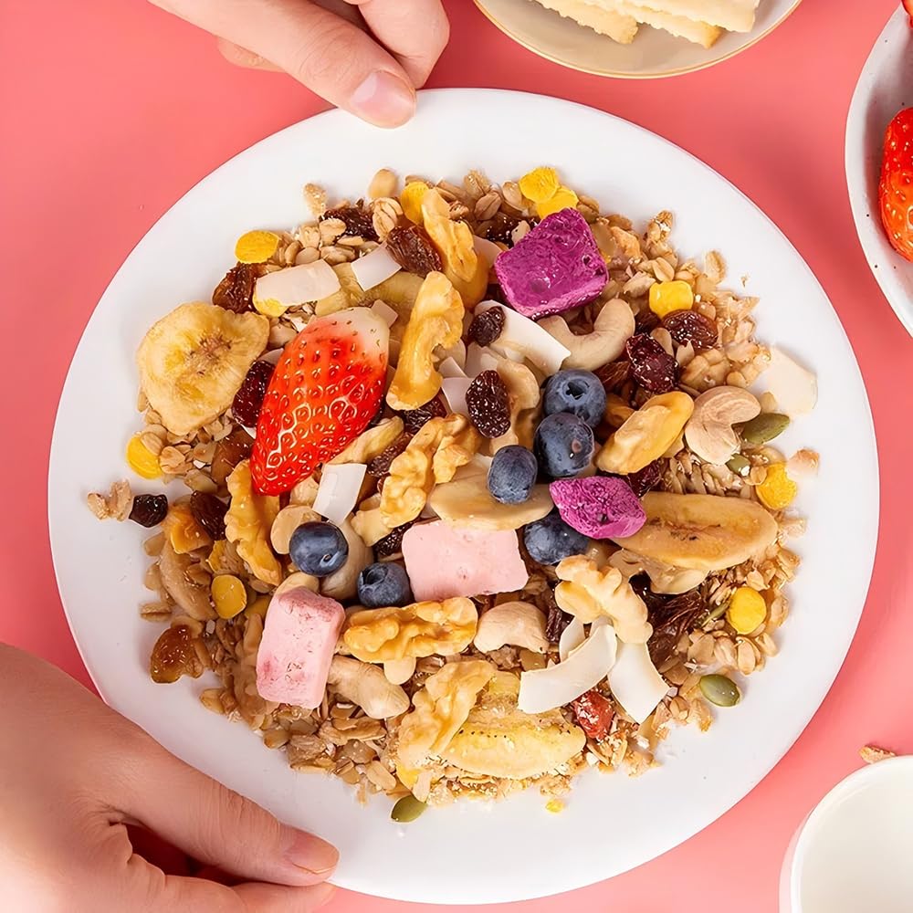 400g/14.1oz Chinese Granola With Freeze Dried Fruit,Chia Seeds,Oatmeal Instant,Fiber Cereal Breakfast,Congee,Chinese Cereal