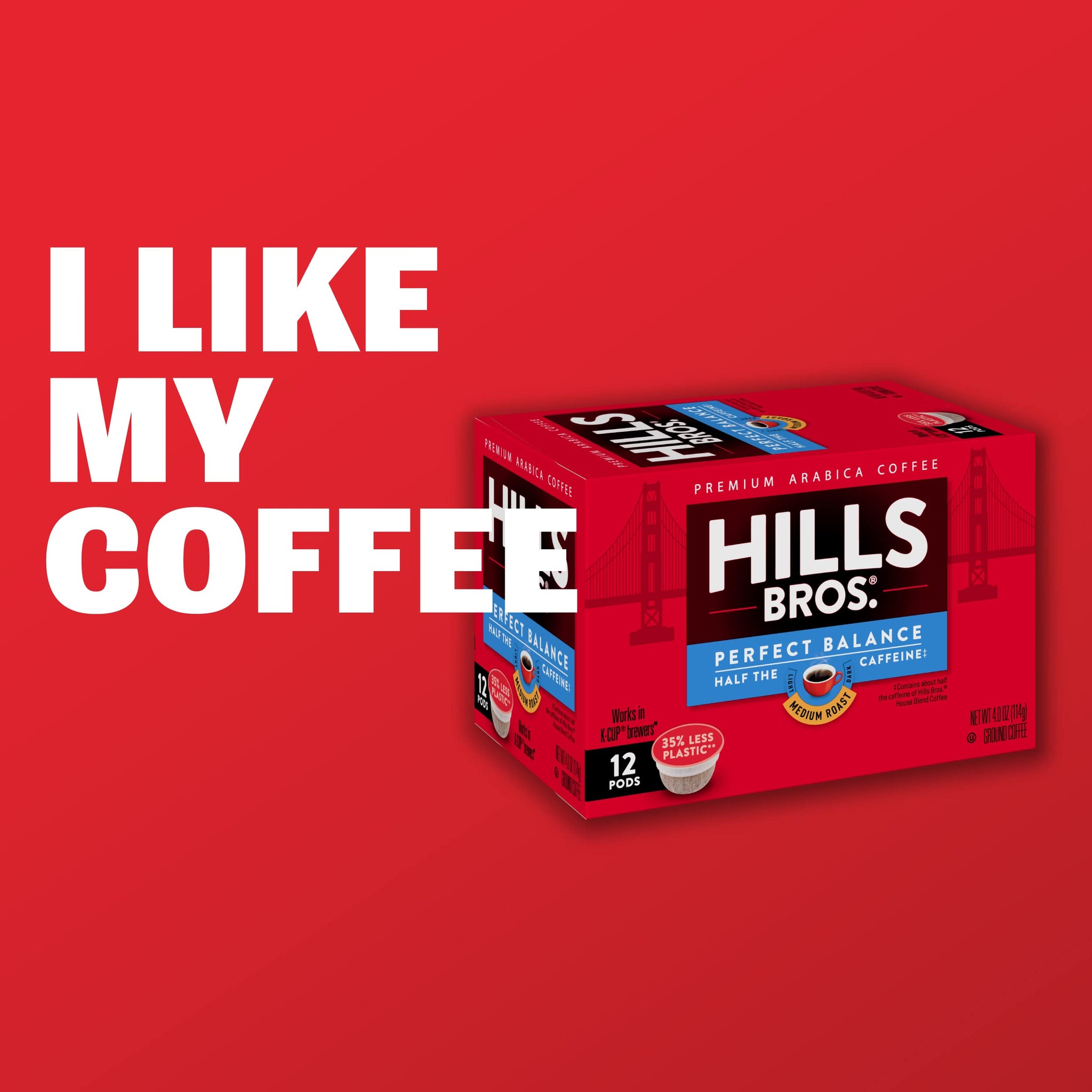 Hills Bros Single Serve Coffee Pods, 100% Colombian Ground Coffee, Medium Roast, 20 Count - Keurig Compatible, Roasted Arabica Coffee Beans, Smooth