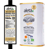 Aleta Farms Organic Olive Oil Extra Virgin, High Phenols, Single Estate PDO, Cold Press, Global Gold Awards, EVOO, Kosher. 16.9 Fl Oz (Pack of 2)