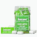 Instant Energy Gum Jar | Sour Apple | 60 Pieces | 100mg Natural Caffeine per Piece | 1 Piece = Energy Drink | Fast Acting + Electrolytes | Sugar Free