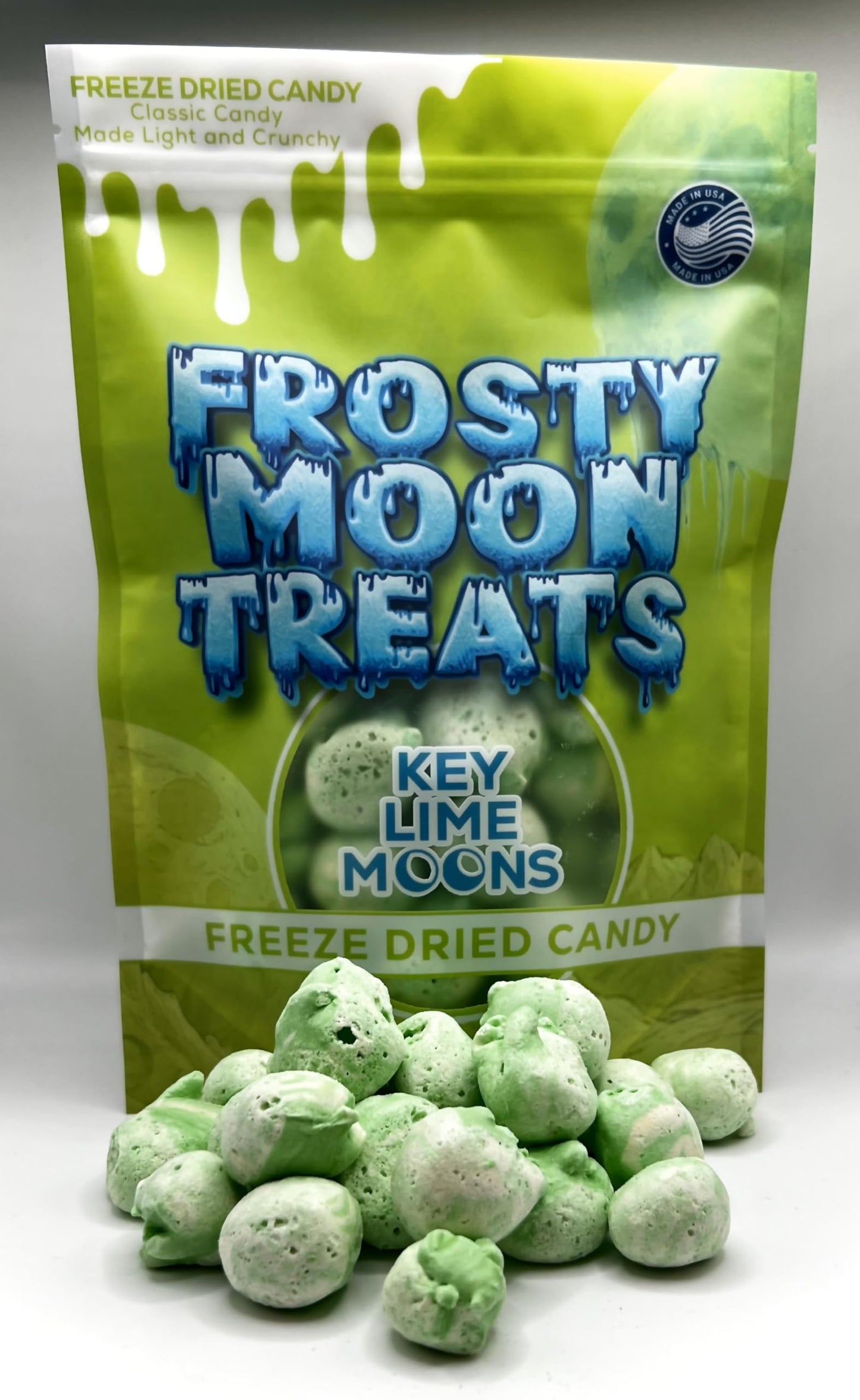 Freeze Dried Candy, Key Lime, Salt Water Taffy, Key Lime Taffy, Large 3oz Bag
