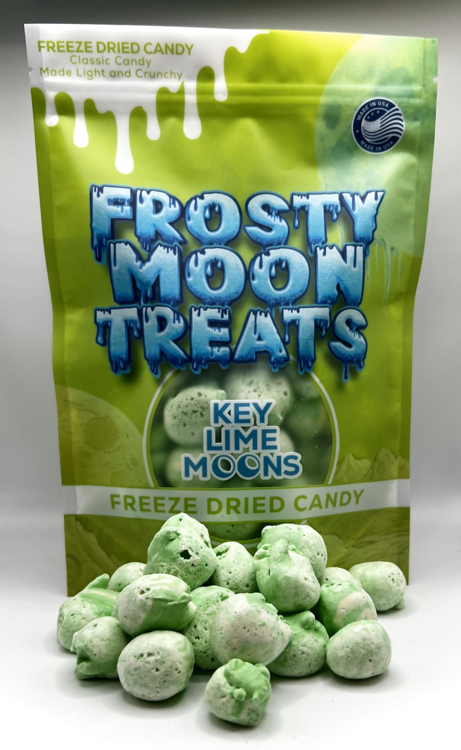 Freeze Dried Candy, Key Lime, Salt Water Taffy, Key Lime Taffy, Large 3oz Bag