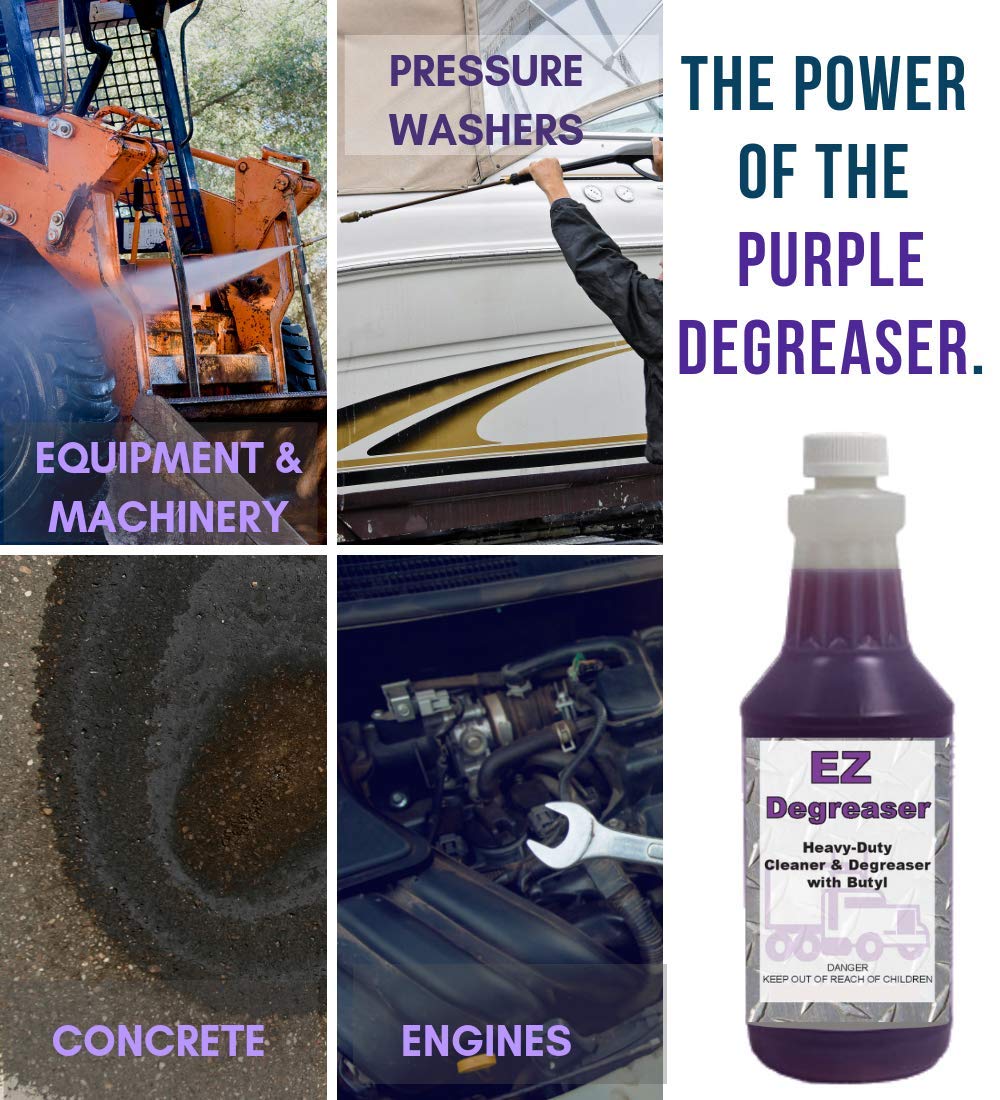 DETCO - EZ Degreaser | Concentrated, Heavy-Duty, Alkaline, Butyl-Based Degreaser - 1 Quart