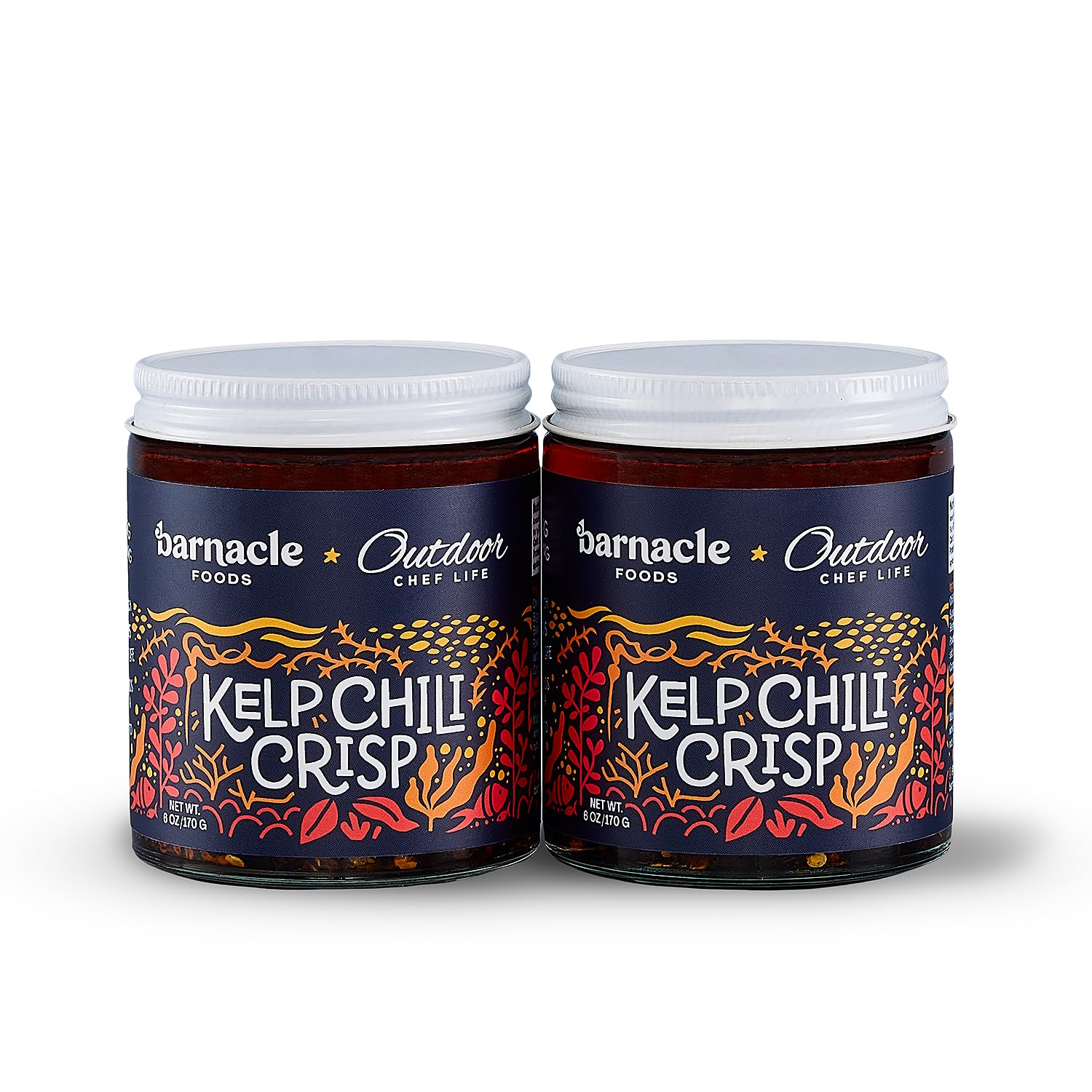 Barnacle Foods Kelp Chili Crisp, 6 oz. - Medium Spice - Made in Alaska - Crunchy & Flavorful Chili Crisp with Onion, Garlic & Chiles de Arbol