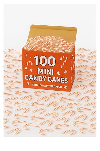 Candy Canes Individually Wrapped | Red and Whites Striped Peppermint Flavored Candy Canes | (100 Count - Mini Candy Canes)