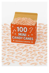 Candy Canes Individually Wrapped | Red and Whites Striped Peppermint Flavored Candy Canes | (100 Count - Mini Candy Canes)