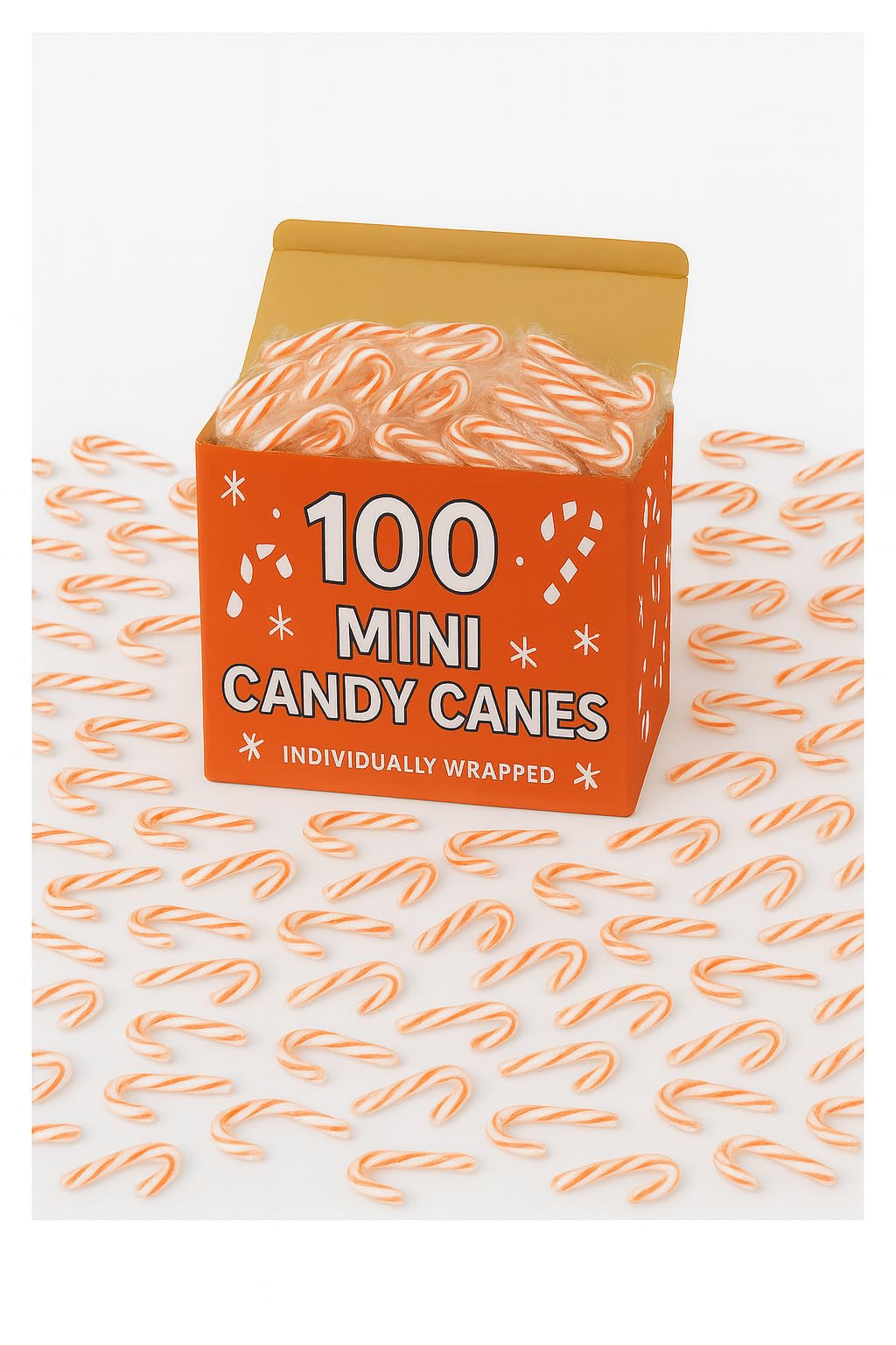 Candy Canes Individually Wrapped | Red and Whites Striped Peppermint Flavored Candy Canes | (100 Count - Mini Candy Canes)