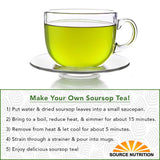 Soursop Leaf Herbal Tea Bags, 30 Count - All-Natural Dried Annona Muricata Leaves, Caffeine-Free Herbal Tea