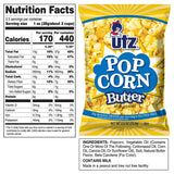 Utz Butter Popcorn - 14 Count, 2.5 oz Bags - Classic Buttery Flavor and Light Crunch - Snack Pack for Movie Nights, Lunches, and On-the-Go Snacking