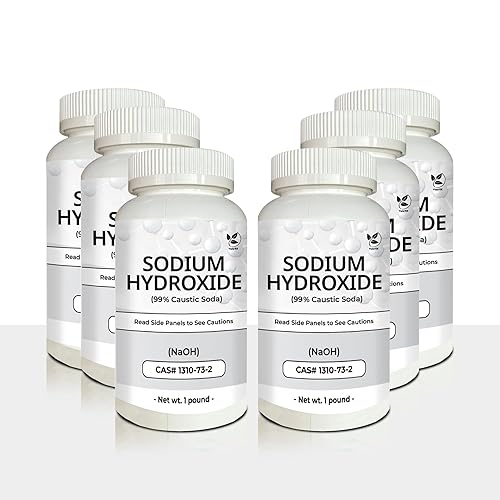 Yield RX Sodium Hydroxide (Caustic Soda) - Ultimate Drain Opener and Cleaner Chemical Solution | Pack of 6