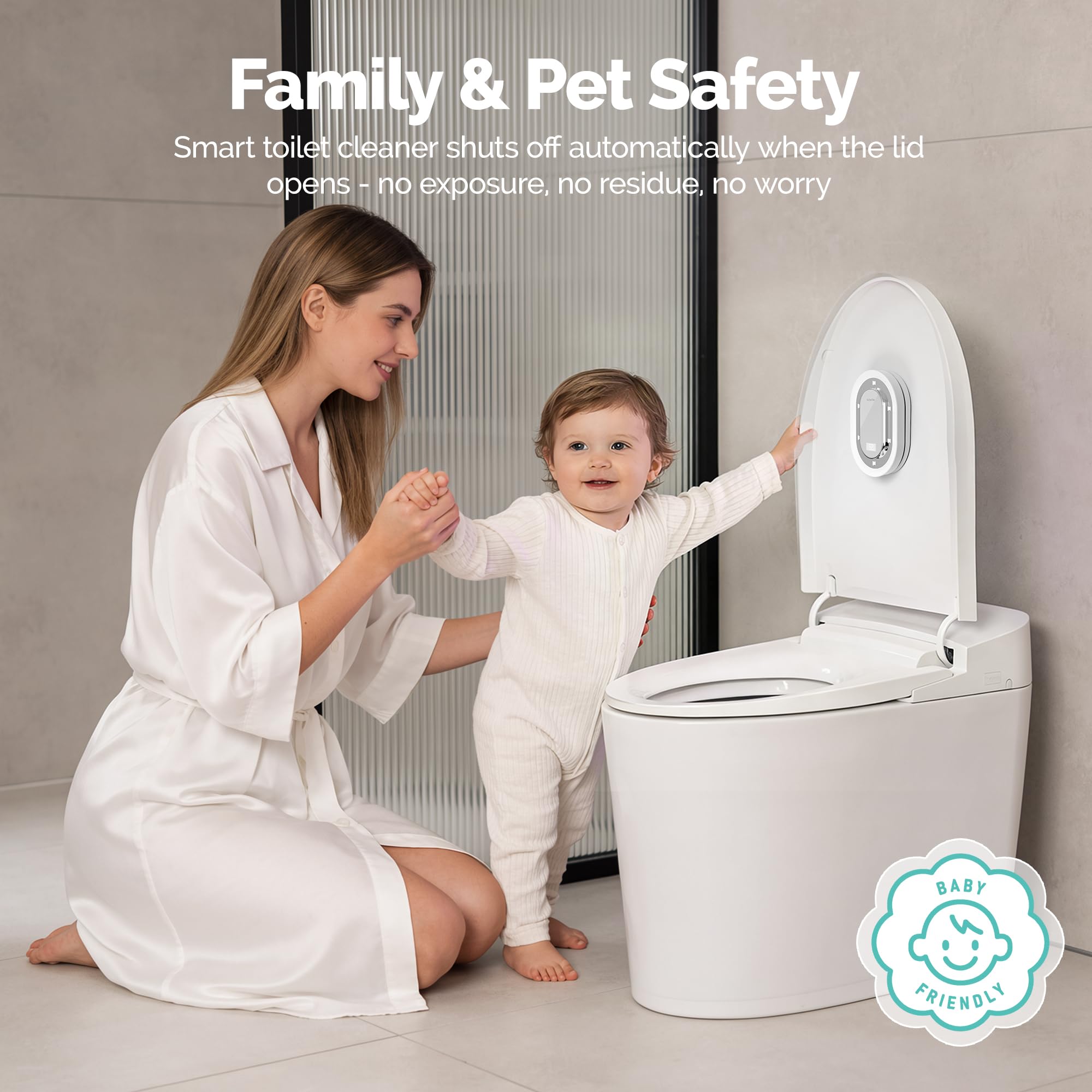XuEpeTim Smart Toilet UV-C Sanitizing &Odor-Control System - Motion-Activated, Chemical-Free Automatic Deodorizer with Safety Sensor & Long-Life