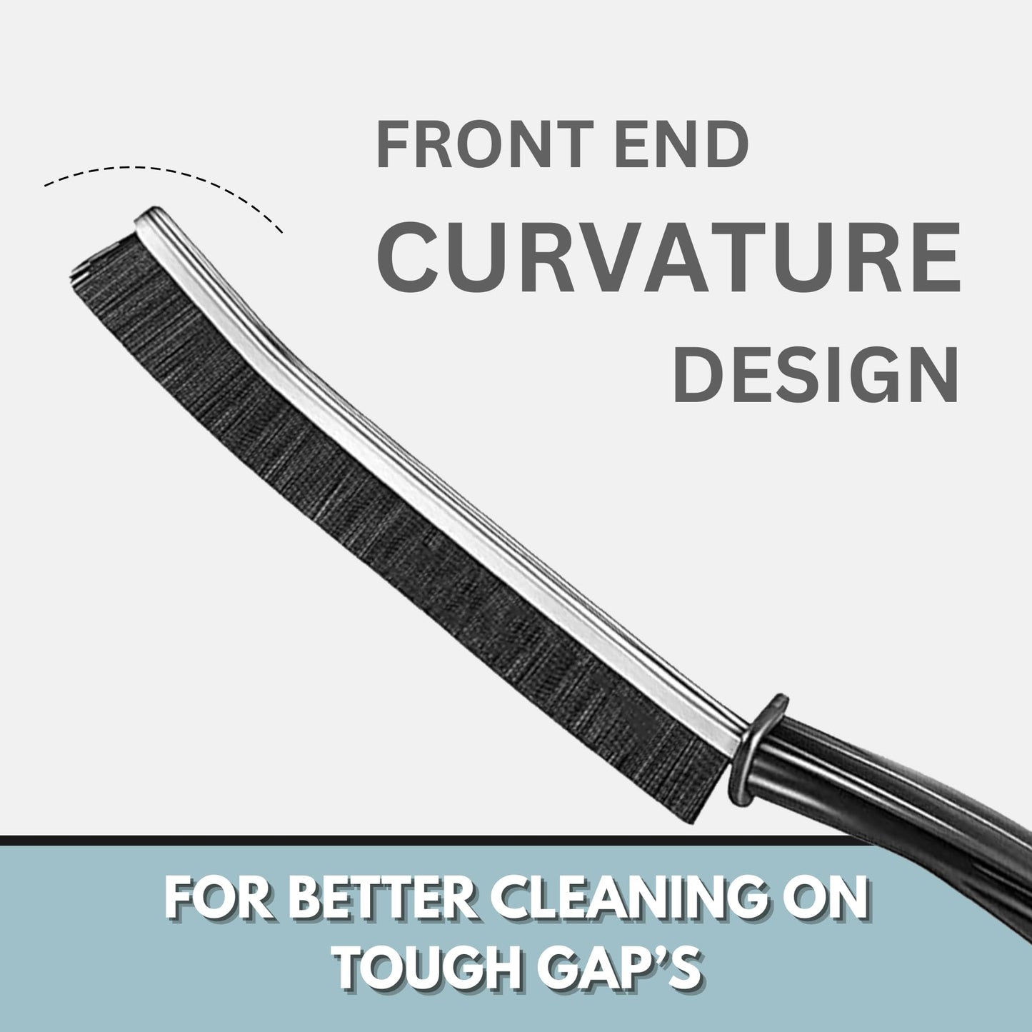 CrafTreat Hard Bristle Crevice Cleaning Brush - 6 Pack (Black) - Gap Scrub Brushes for Kitchen, Bathroom, Window Tracks, Grout, Car & Tight Spaces