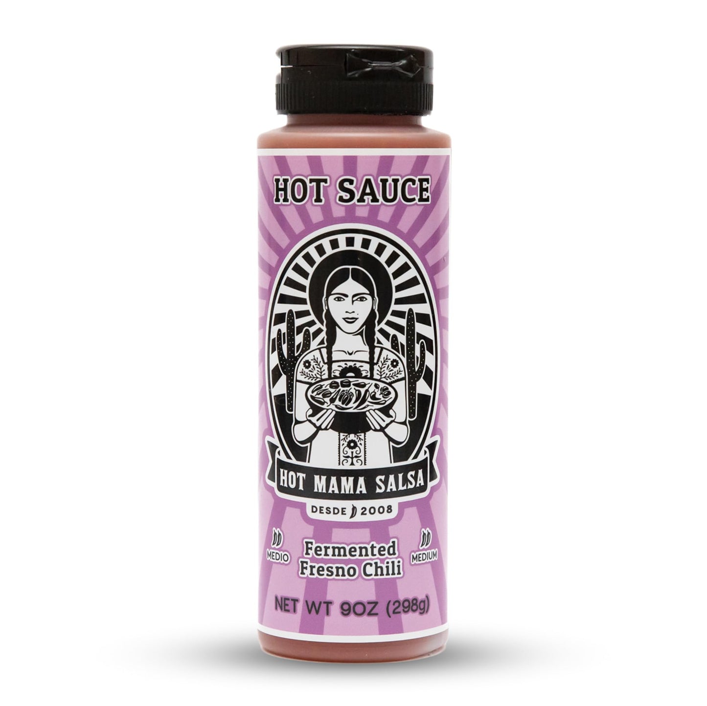 Hot Mama Salsa Fermented Fresno Chili - A Chili Hot Sauce with Natural Ingredient Rich in Antioxidants, Low Calorie, No Preservatives, Additives, or