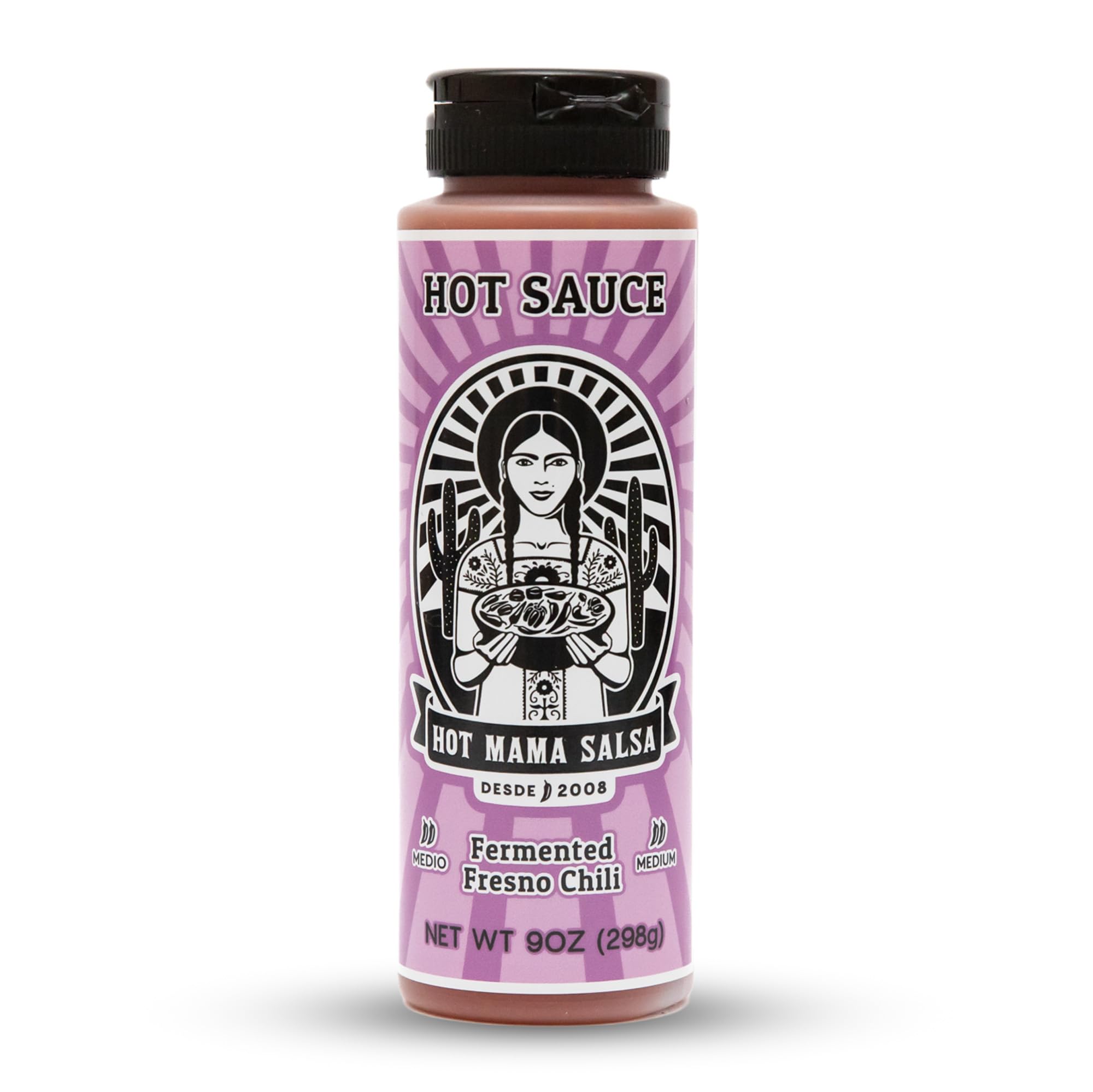 Hot Mama Salsa Fermented Fresno Chili - A Chili Hot Sauce with Natural Ingredient Rich in Antioxidants, Low Calorie, No Preservatives, Additives, or