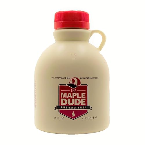 The Maple Dude - Pure Maple Syrup - (Medium, 16oz - Pint) | Natural | Made in Wisconsin | Great for Pancakes/Waffles