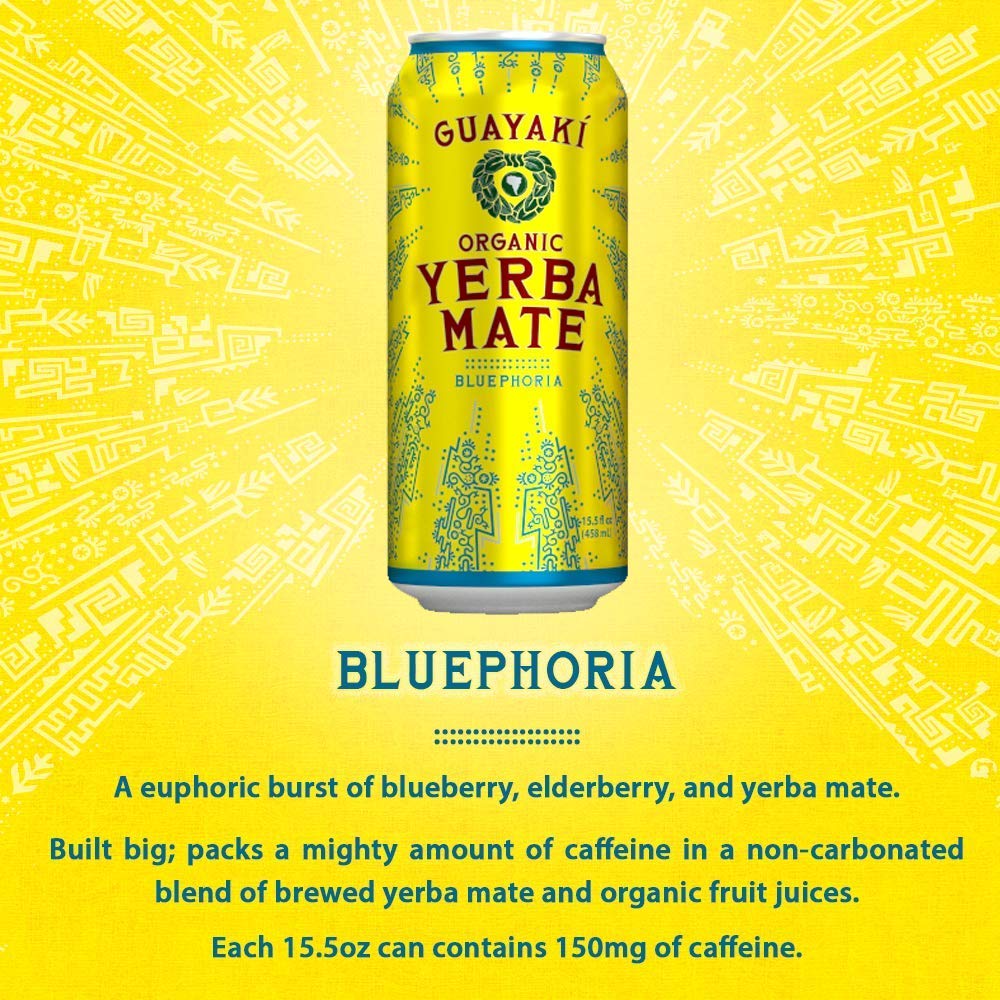Guayaki Variety Pack - Revel Berry, Orange Exuberence, Bluephoria (Pack of 12) and Stinger Pink Lemonade Chews