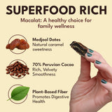 Macalat Organic Medjool Dates Pouch, Sweet Dark Chocolate Covered Dates, 70% Peruvian Cacao Date Bites, No Added Sugar, High Potassium and Fiber