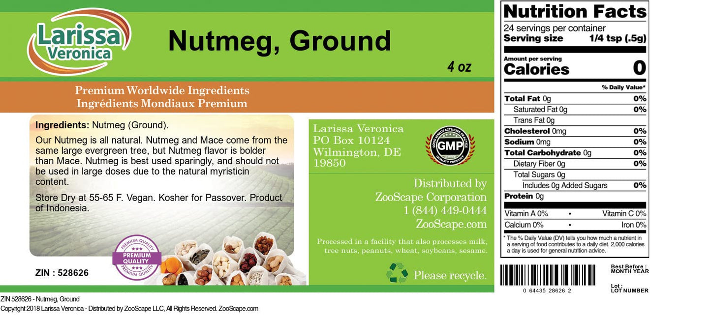 Nutmeg, Ground (4 oz, ZIN: 528626) - 2 Pack