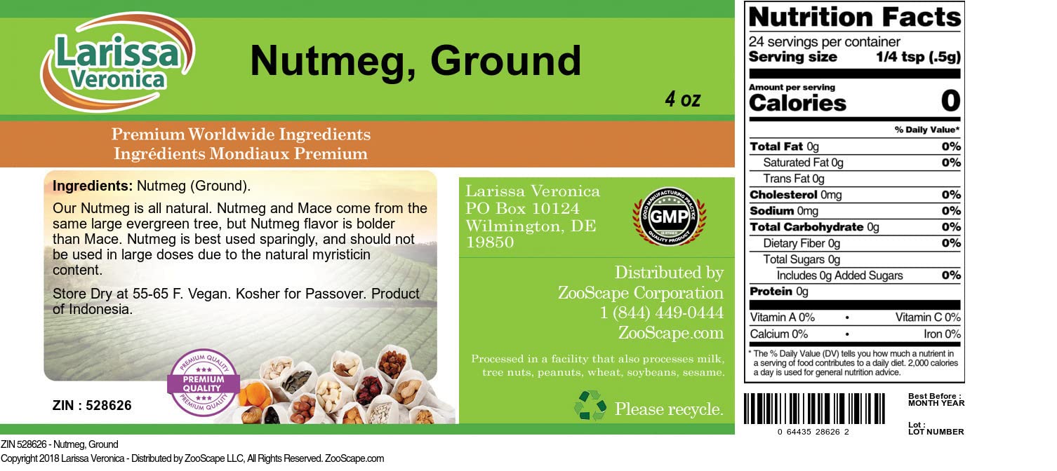 Nutmeg, Ground (4 oz, ZIN: 528626) - 2 Pack