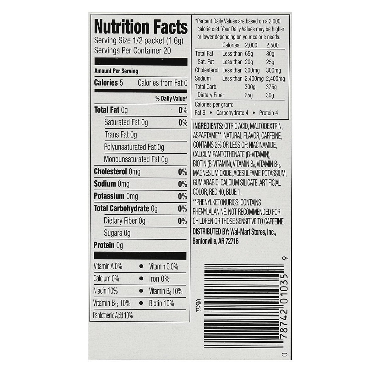 Great Value Grape Energy Drink Mix, 10ct (Pack of 2)