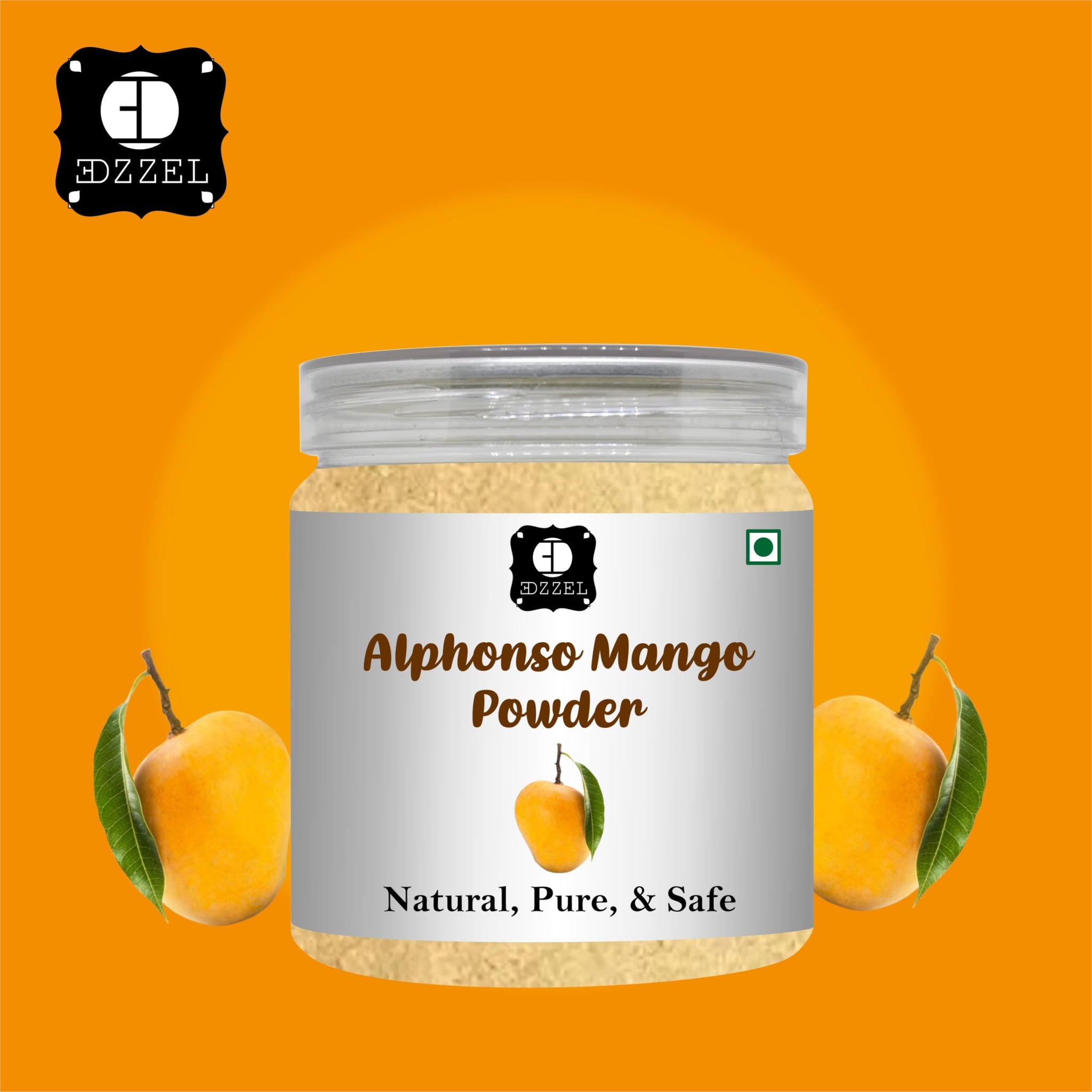 EDZZEL Dried Alphonso Mango Powder | Fine Fruit Powder for Smoothies, Baking, Desserts, Beverages, Ice Cream, Yogurt & Culinary Recipes | Versatile