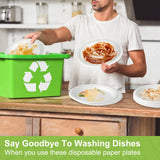 GREENESAGE Paper Plates 10 inch Bulk, 100 Pack Compostable Paper Plates Heavy Duty, White Paper Plates Large Sturdy, Eco Friendly Disposable Plates