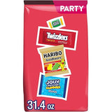 HARIBO, JOLLY RANCHER and TWIZZLERS Assorted Fruit Flavored Candy Party Pack, 31.4 oz