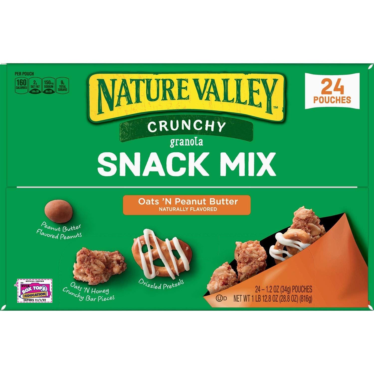 Nature Valley Nature Valley Crunch Granola Snack Mix Oats 'N Peanut Butter 24 X 1.2 Ounce Net wt 28.8 Ounce , 28.8 Ounce