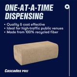 Cascades PRO Select Multifold Paper Towels Bulk- Universal Fit for Dispensers - Commercial Bathroom Kitchen Towel - 250 Sheets/pack, 16 Packs/Box
