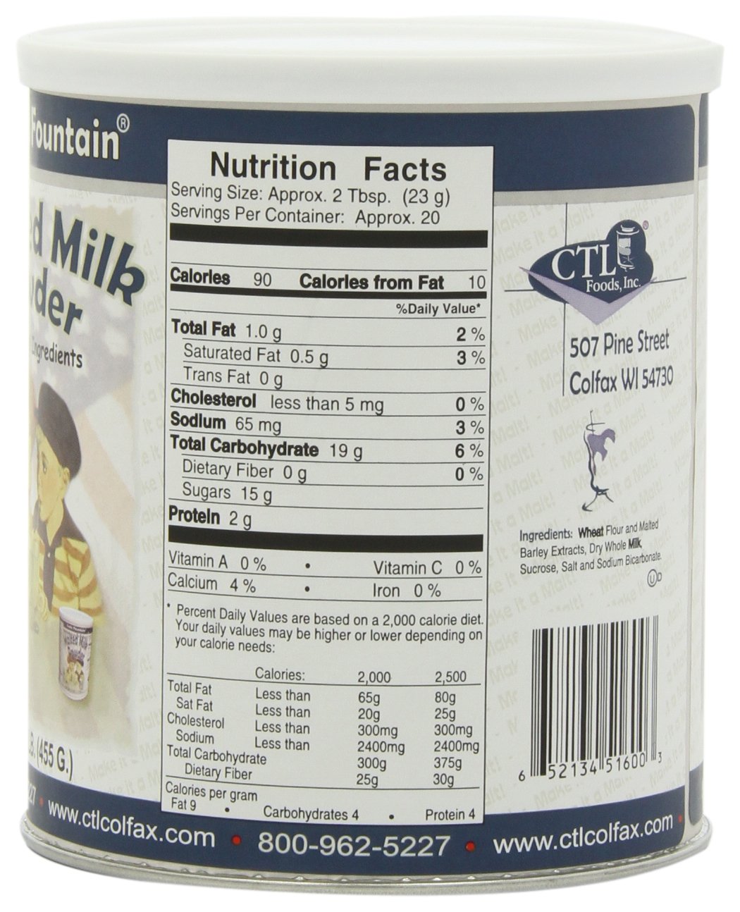 Soda Fountain Malted Milk Powder, 16-Ounce (Pack of 3)