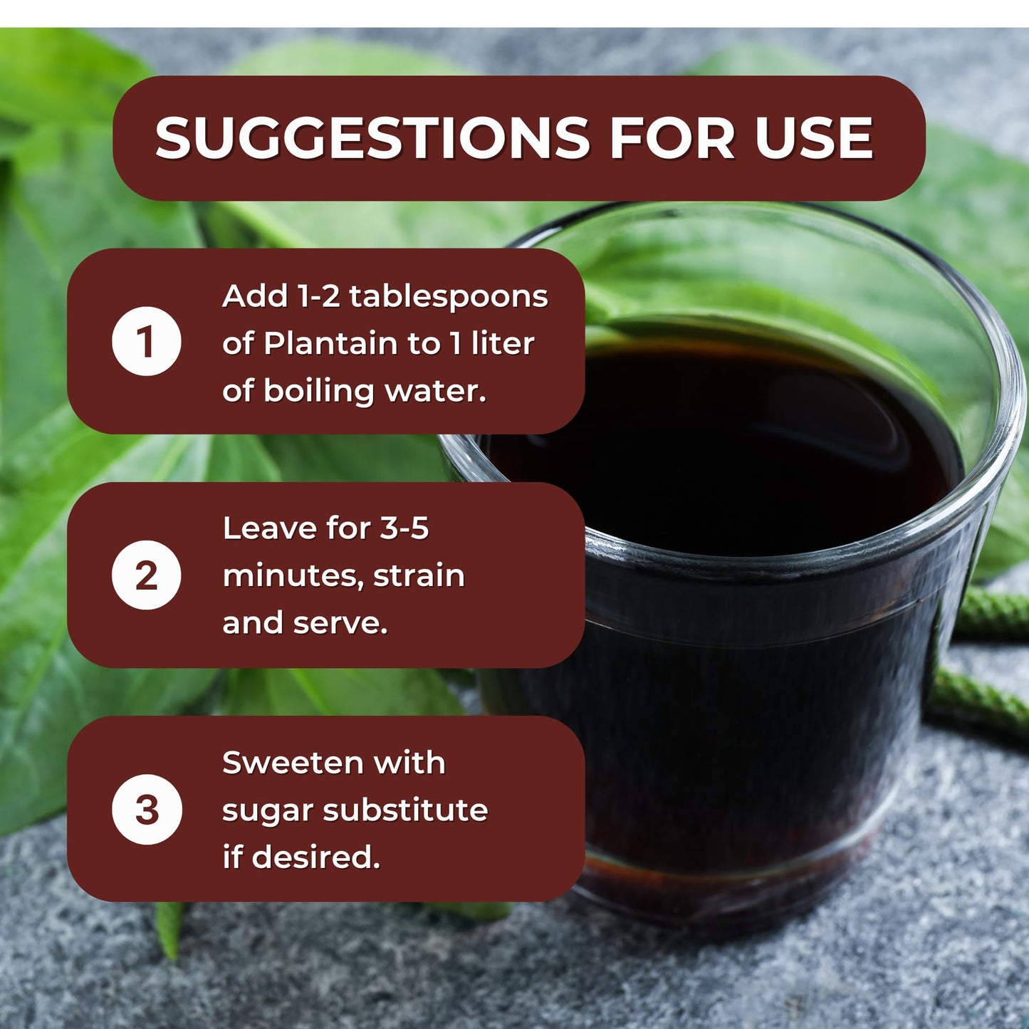 Hanan Plantain Leaf Tea (Llanten) 1.1 oz (30 g) - Loose, Dried Llanten Plant Leaves from Peru, 1.06 Ounce (Pack of 1)