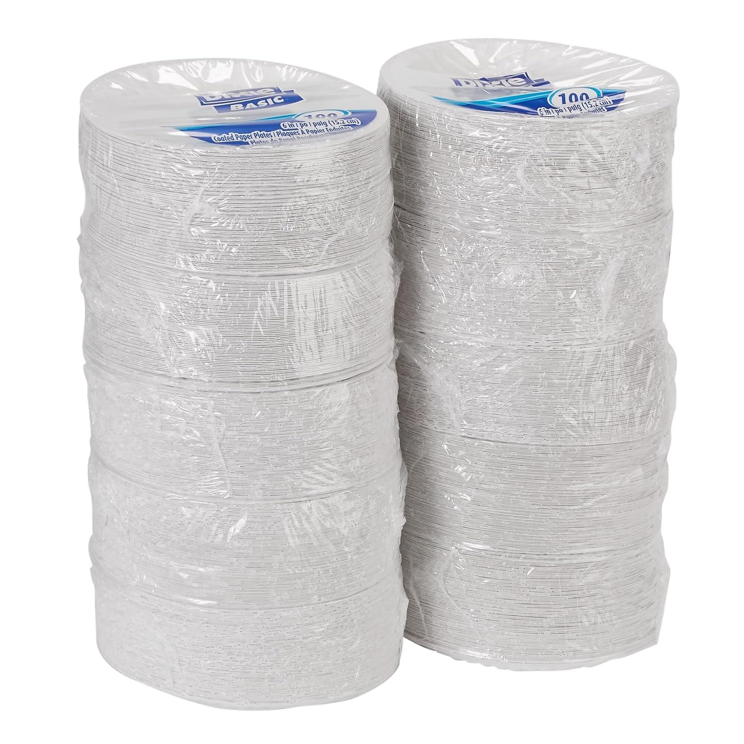 Dixie Basic 6" Light-Weight Paper Plates by GP PRO (Georgia-Pacific), White, DBP06W, 1,200 Count (100 Plates Per Pack, 12 Packs Per Case)