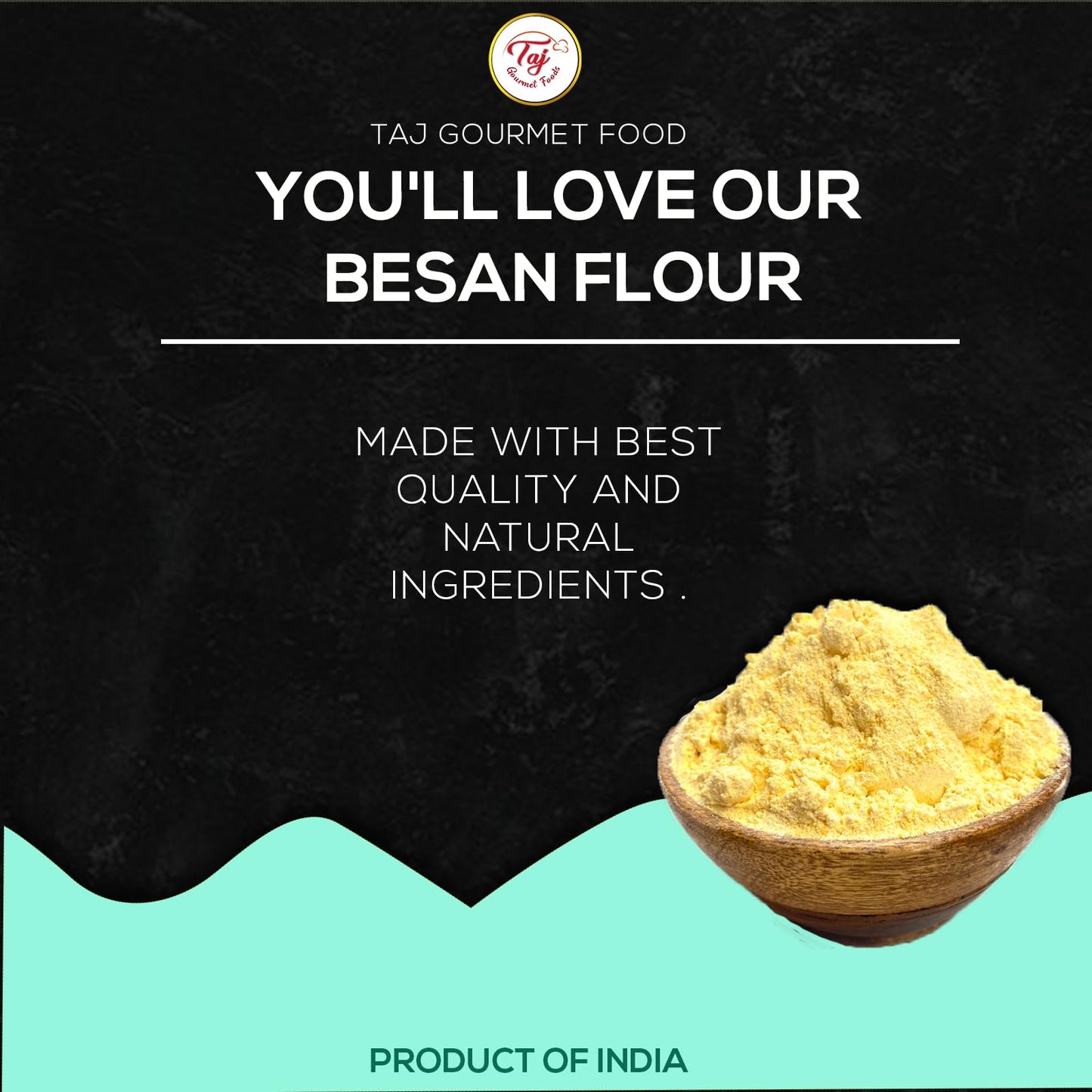 TAJ Besan Flour 2-Pounds | Chick Pea | Gram Flour | Finely Grounded