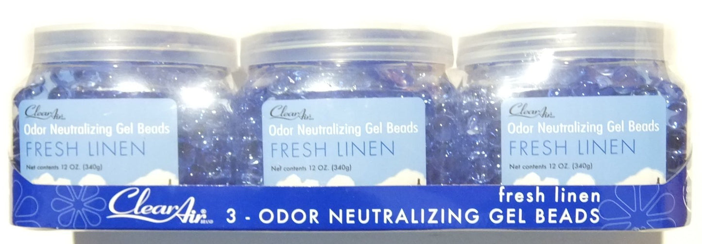 Punati CleanAir Odor Neutralizing Gel Beads, 12 oz (Pack of 3) (Blue - Fresh Linen)